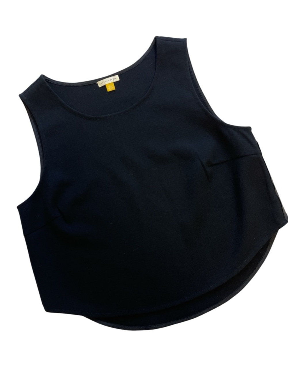 Anthro Leifsdottir Black Shell Tank Top Sz 6